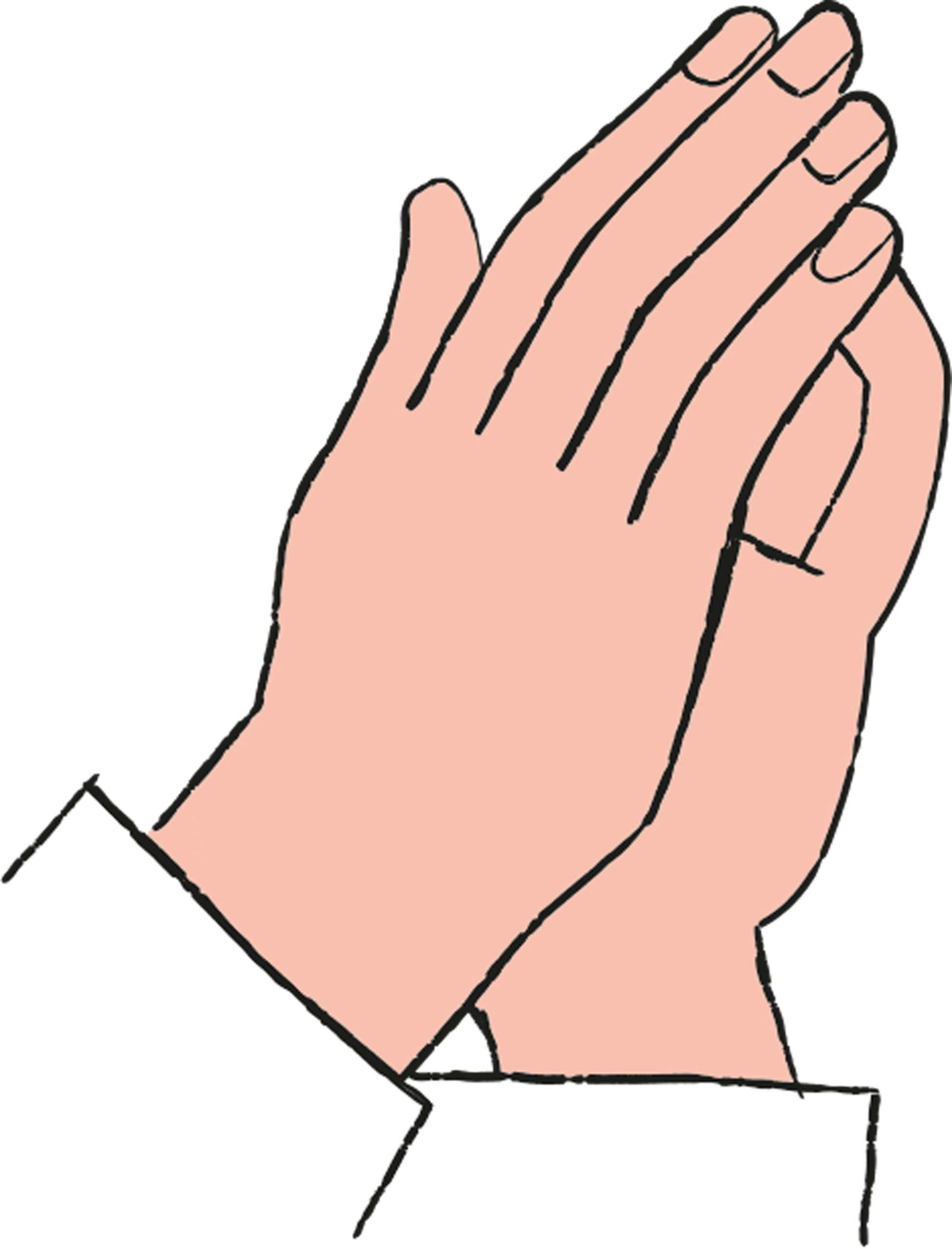 Betende Hände, richten sich an Gott und Jesus