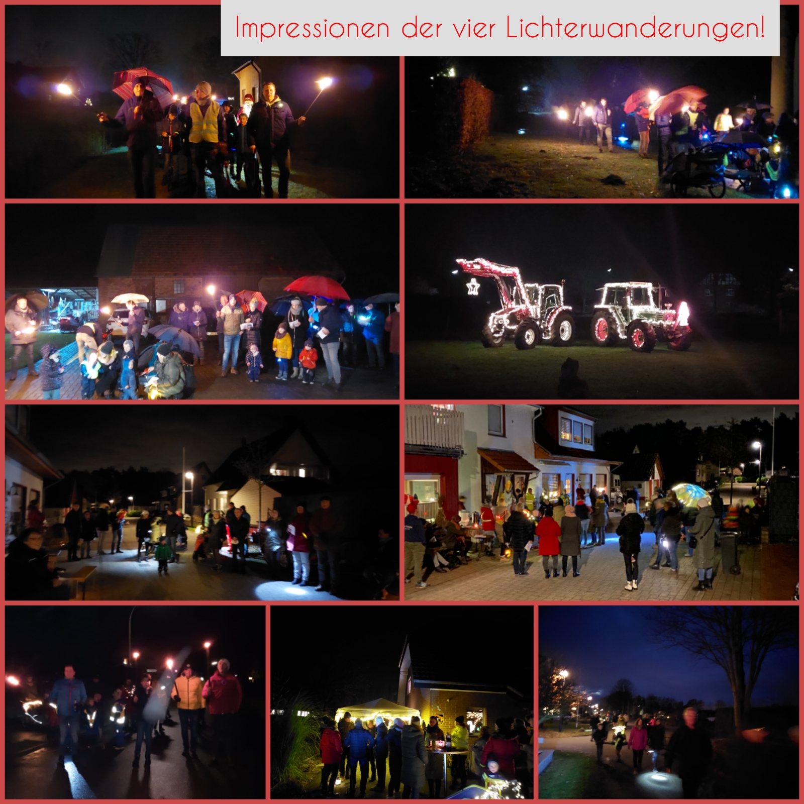Collage von Fotos der Lichtwanderungen Mantinghausen