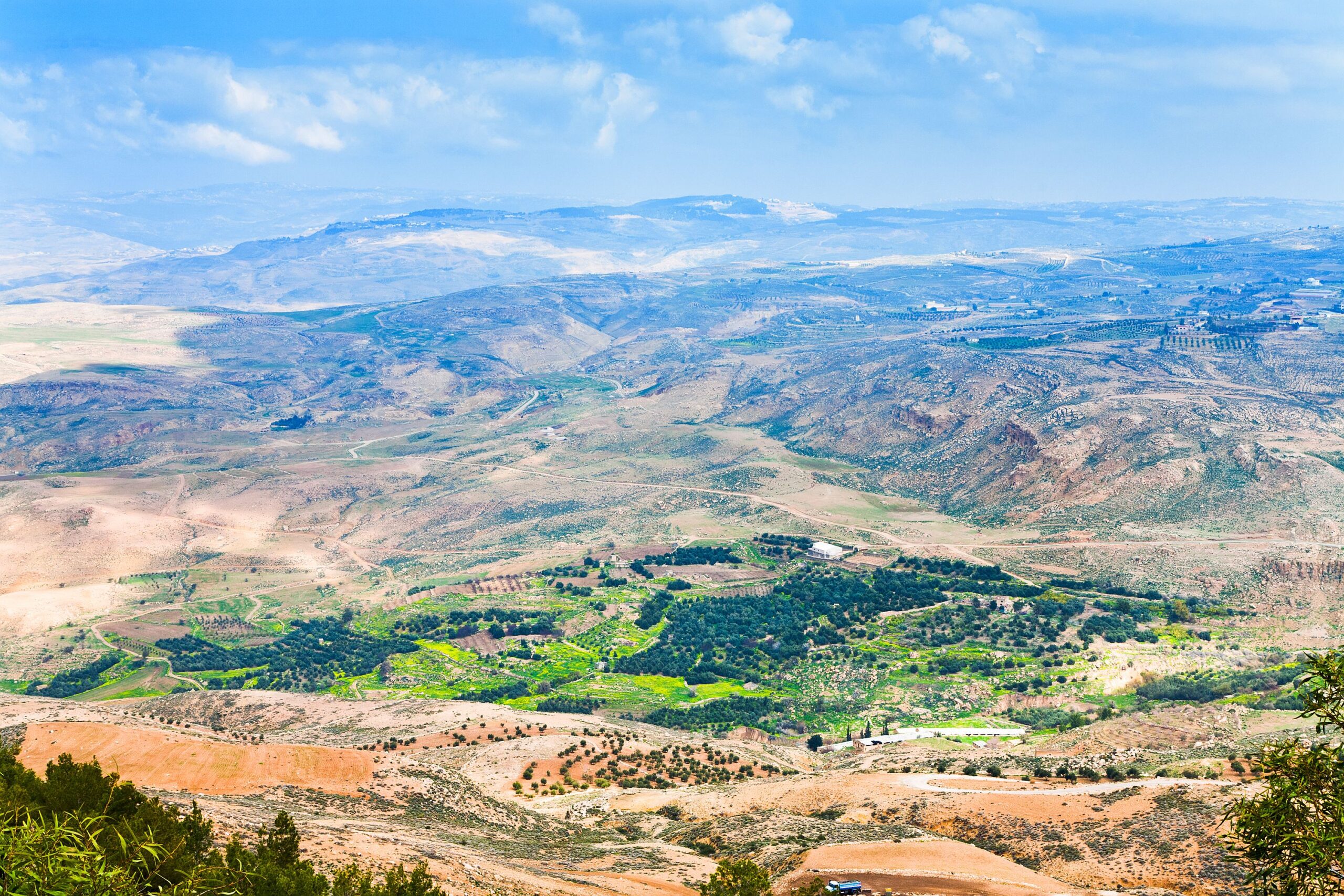 Blick auf das gelobte Land vom Berg Nebo in Jordanien