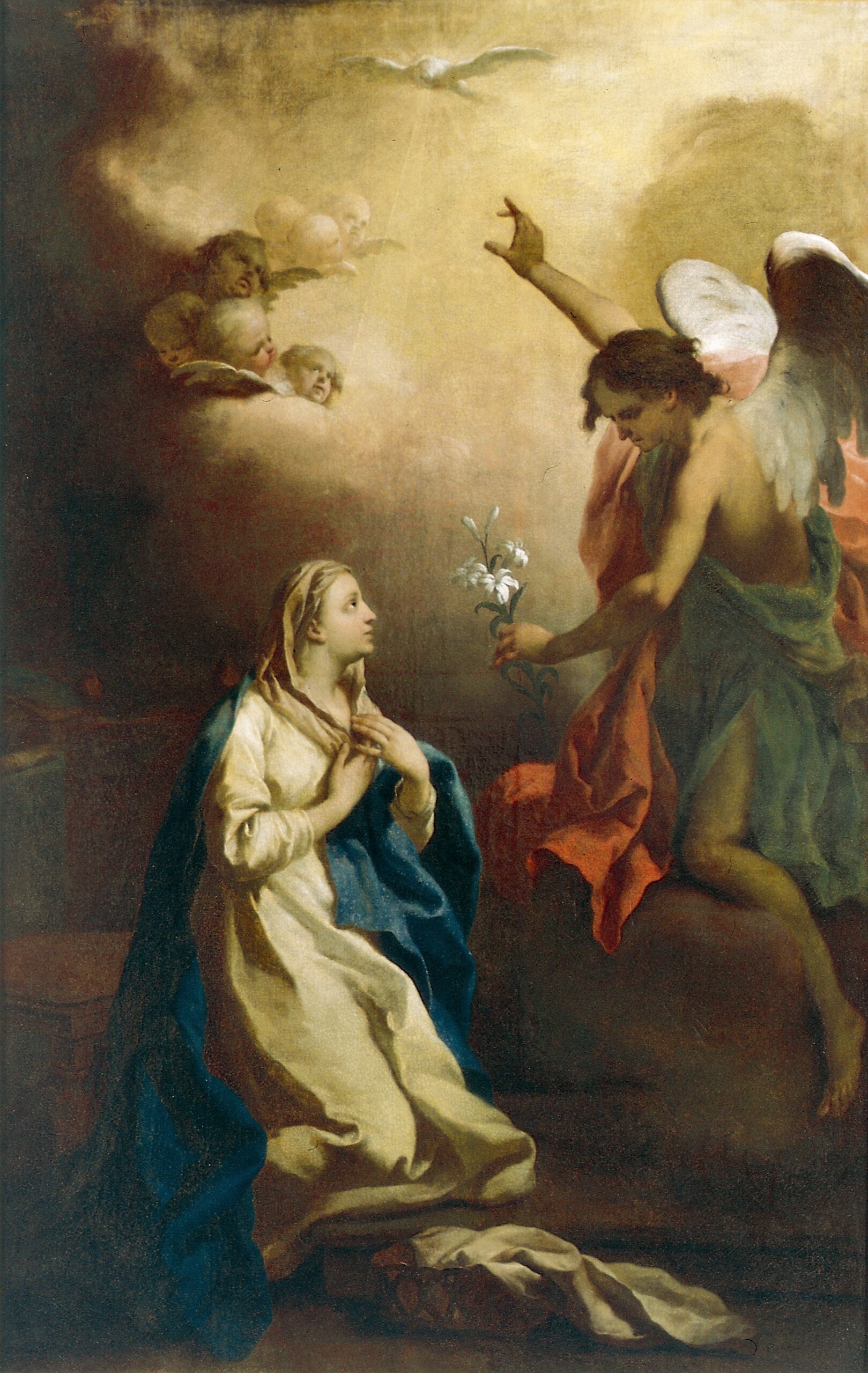 Ein Engel verkündet Maria, dass sie den Sohn Gottes zur Welt bringen wird