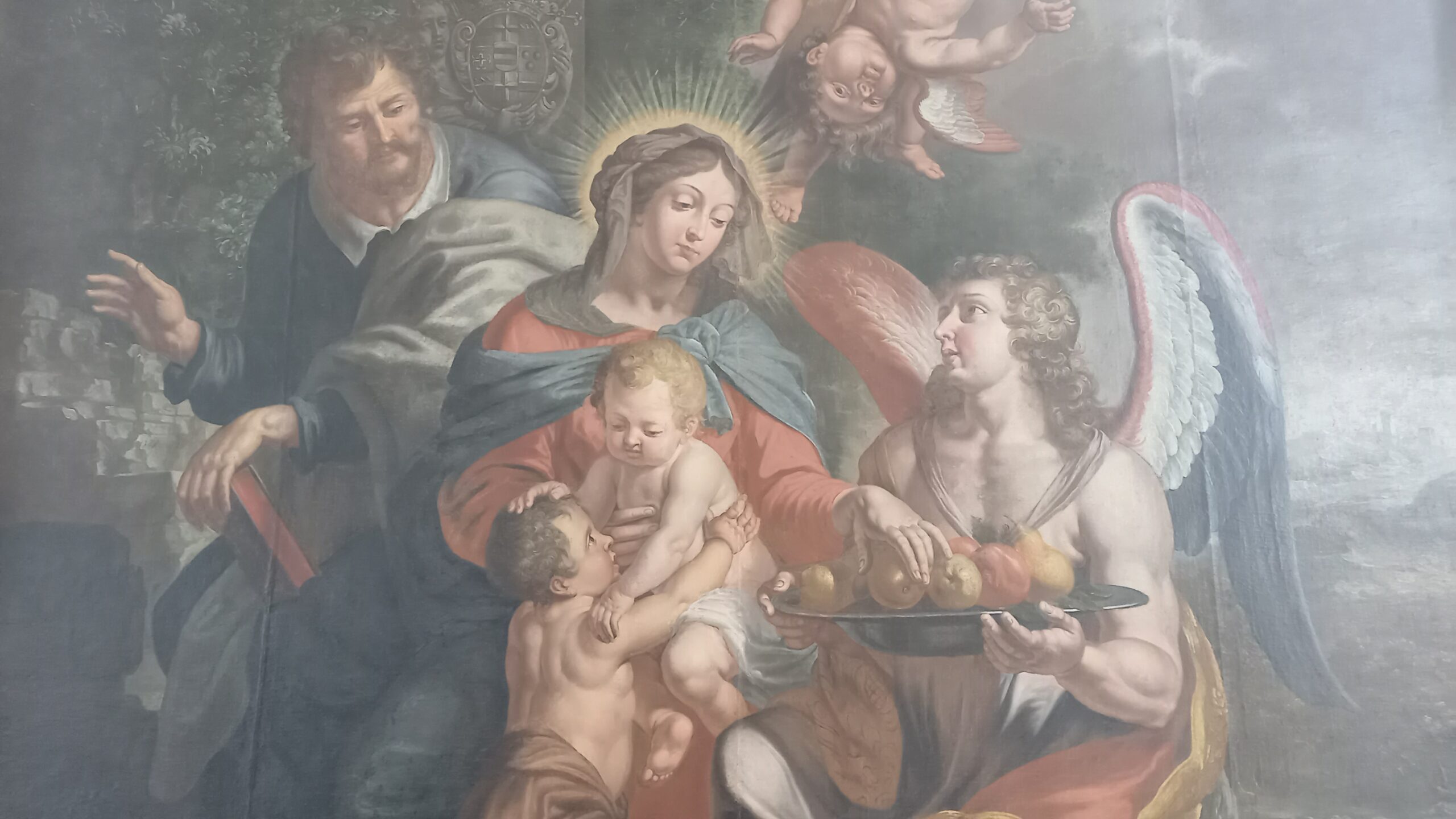 Altarbild: Jesus und Johannes spielen gemeinsam