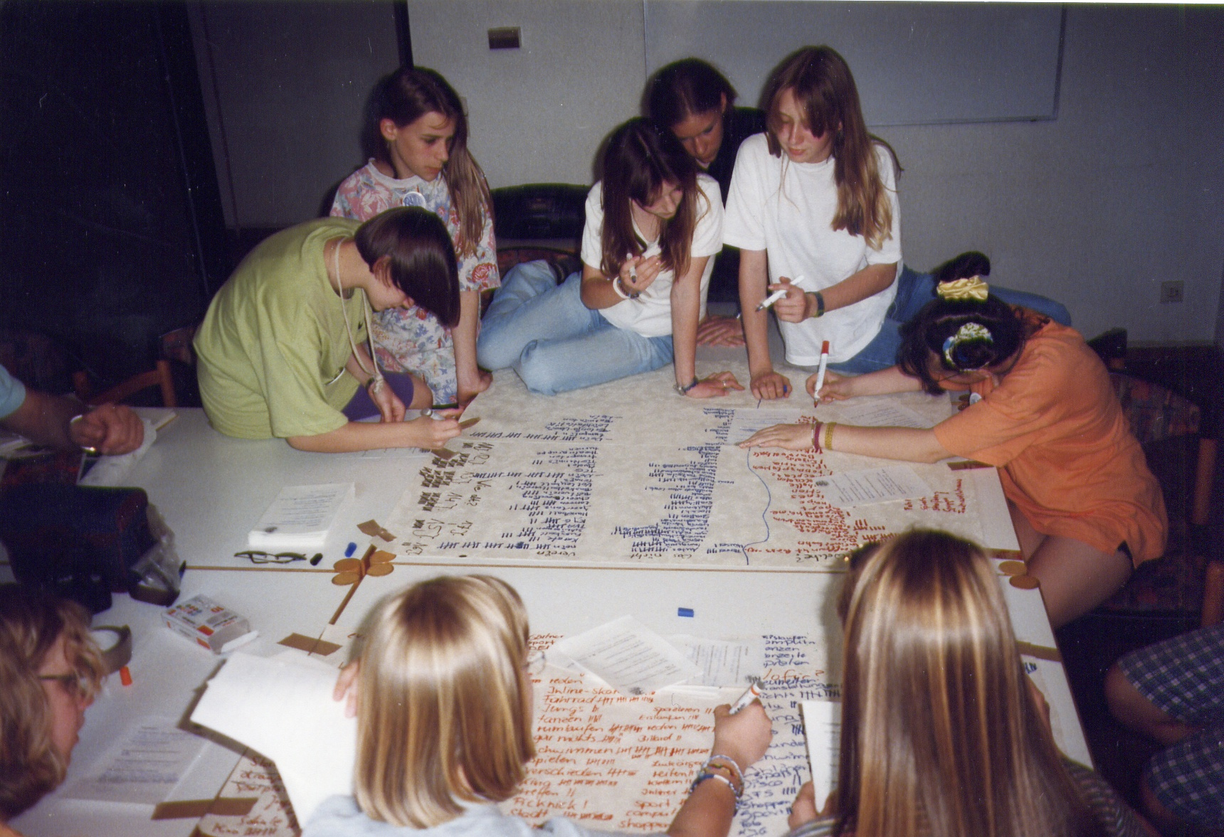 Kindergruppe bei Ideensammlung