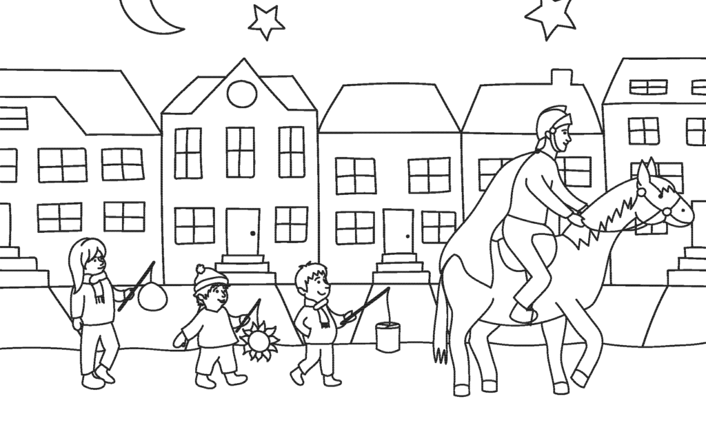 ausmalbilder laternenumzug