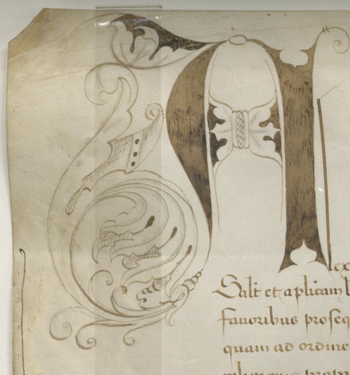 Initiale am Anfang des Urkundentextes.