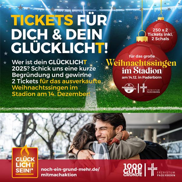 Werbung für Gewinnspiel - einfach schreiben, wer ein Glückslicht ist und abschicken.