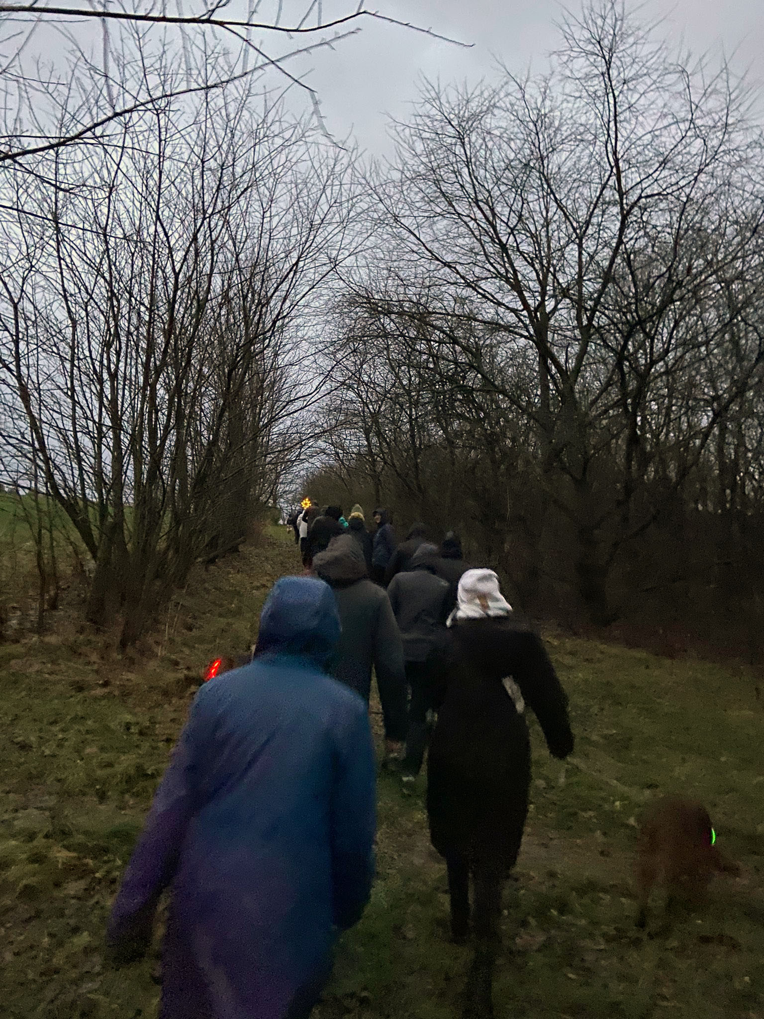 Die Menschen machen sich an Heiligabend dem Stern folgend auf den Weg