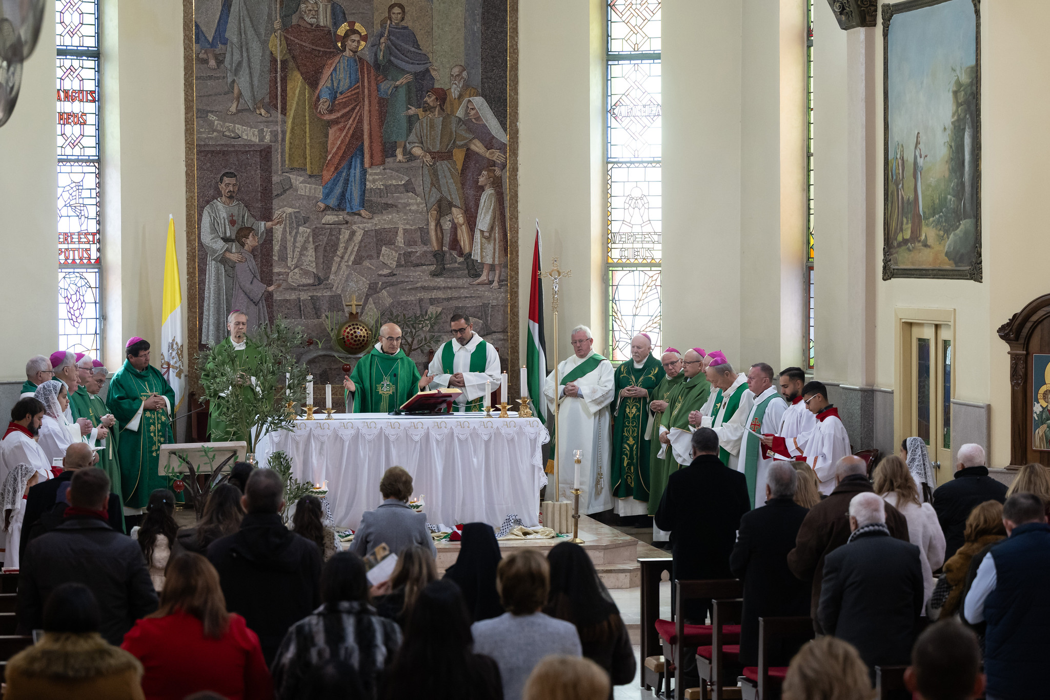 Feier der Heiligen Messe beim 25. Internationalen Bischofstreffen in der Kirche Christus Erlöser in Taybeh am 18. Januar 2026.