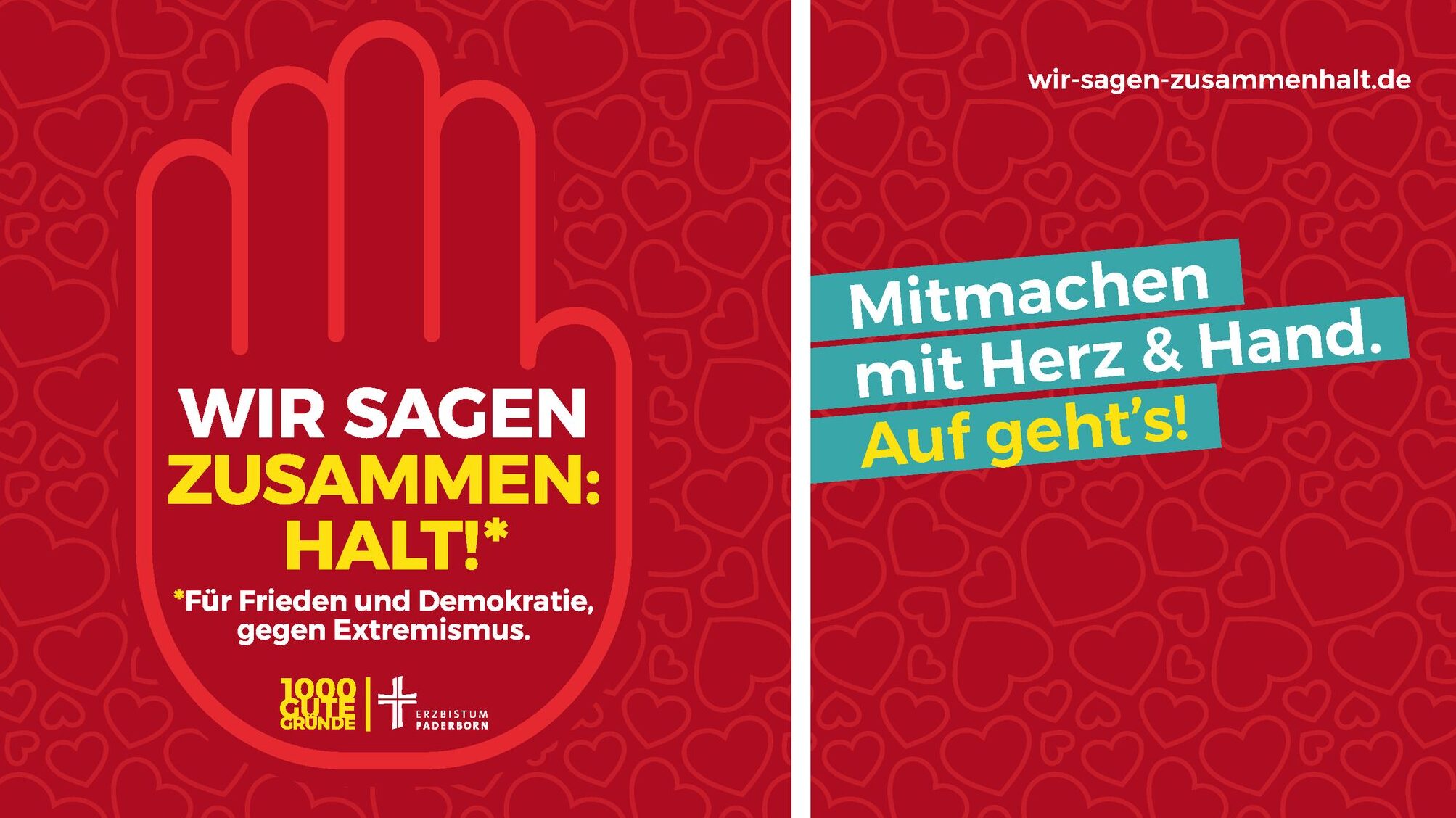 Aktion Zusammenhalt der Initiatie 1000 gute Gründe