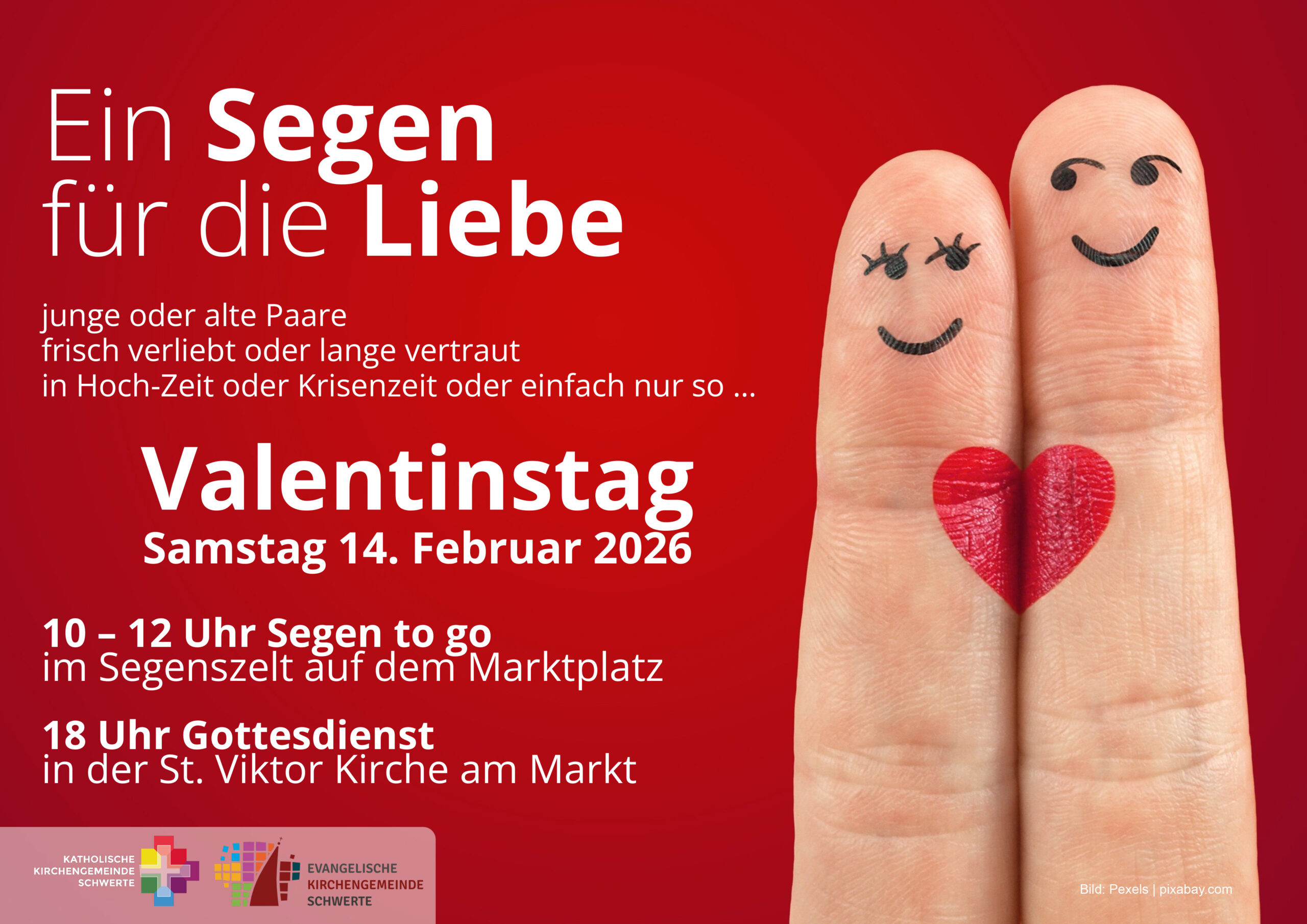 Plakat "Ein Segen für die Liebe" zum Valentinstag 2026 in Schwerte