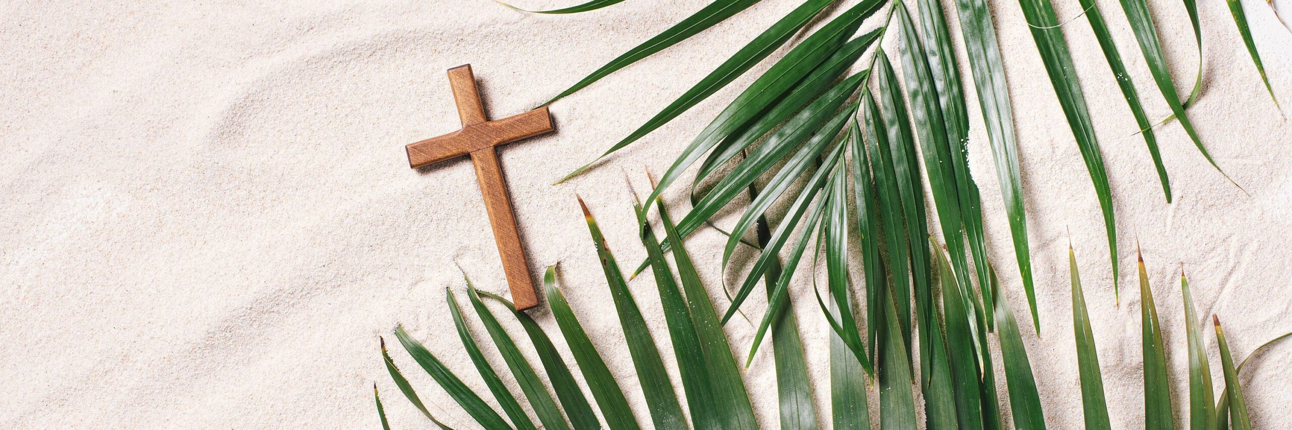 Palmzweige und Kreuz