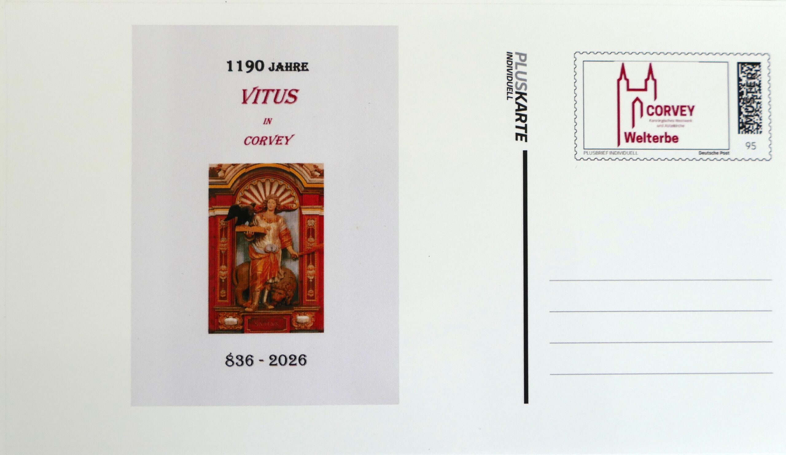 1190 Jahre Vitus in Corvey: Die Sonderpostkarte erinnert an den besonderen Jahrestag und ist beim Pfarrfest am 21. Juni erhältlich.