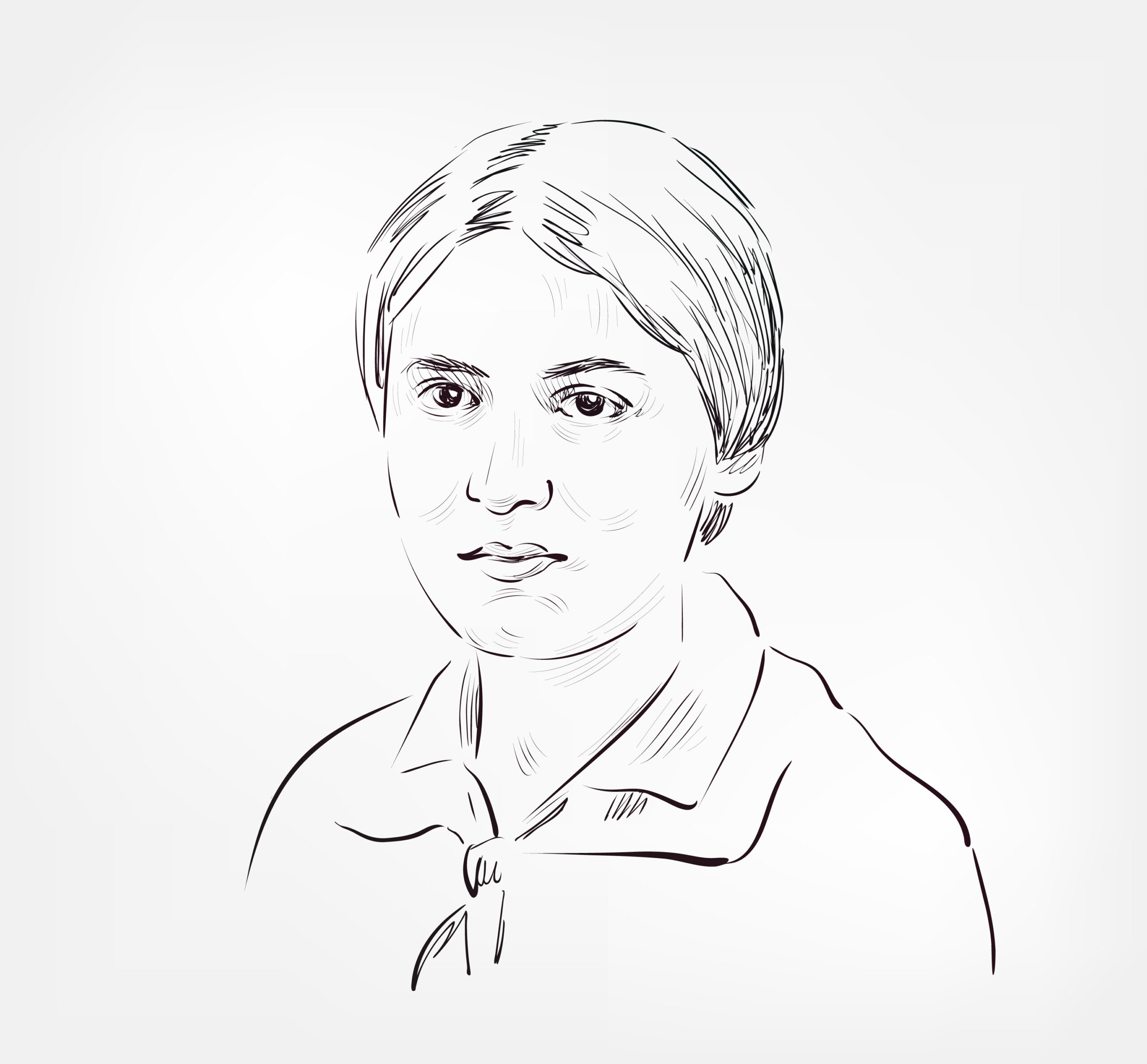 Portraitzeichnung der jungen Edith Stein