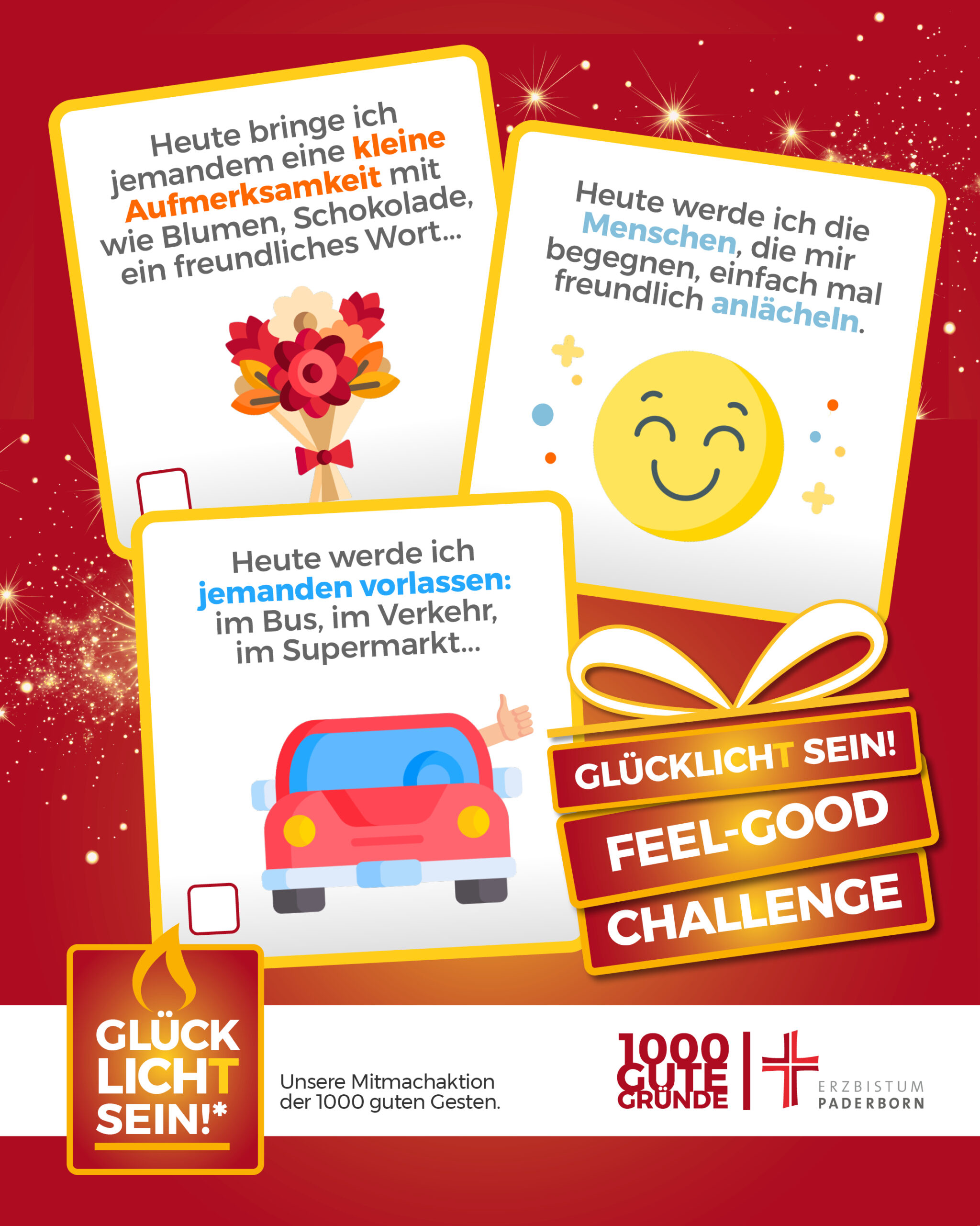 Weil Freundlichkeit glücklich macht, geht auch in diesem Jahr die Feel-Good-Challenge bei der Mitmachaktion wieder an den Start, in der Menschen dazu aufgerufen sind, anderen Menschen durch kleine Gesten eine Freude zu bereiten