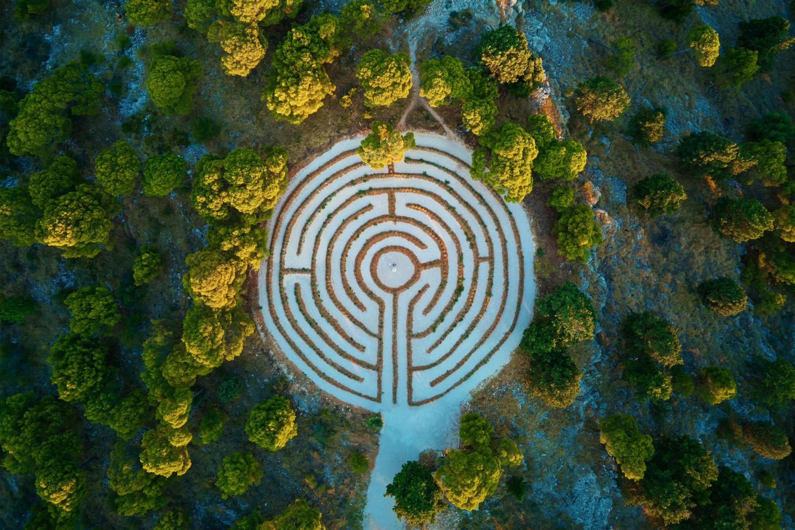 Ein Labyrinth von oben